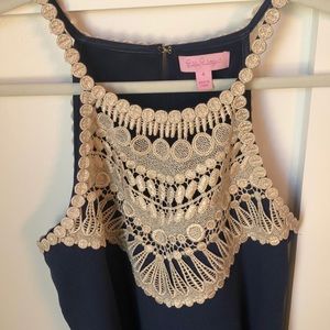 Navy and gold Lilly Pulitzer dress